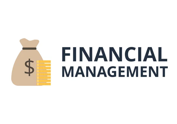 Financial Management Vector Finance Business Concept Flat Design White Background — Stock Vector