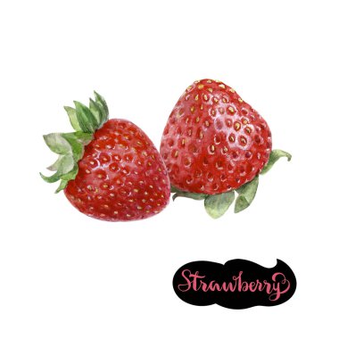 çilek suluboya resim