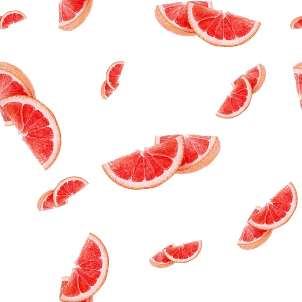 Aquarel hand getekende verse grapefruit naadloze patroon. — Stockfoto