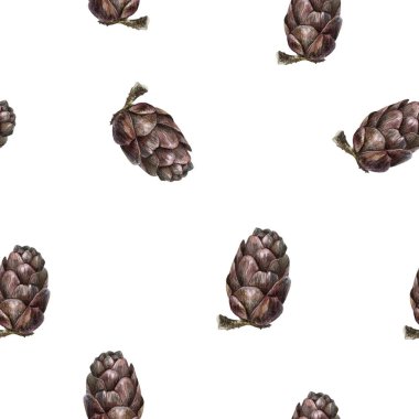 Suluboya el çizilmiş koni izole dikişsiz desen.