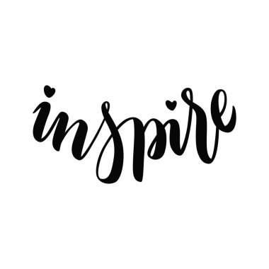 İlham verici harfler. El yazısı, ilham verici bir yazı. Vektör.