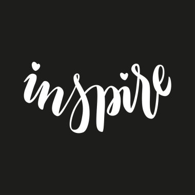 İlham verici harfler. El yazısı, ilham verici bir yazı. Vektör.