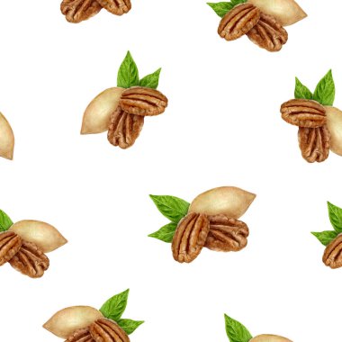 Fındıklı el çizimi suluboya çizimi. Kusursuz desen.