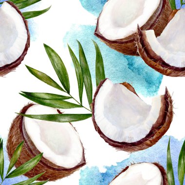 Beyaz arka planda suluboya dikenli elle çizilmiş badem dikişsiz desen.