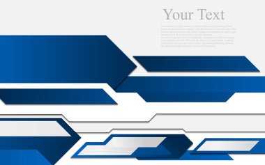 Basit metin ile soyut modern mavi geometri ögesi