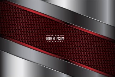  Gri ve koyu uzay vektör illüstrasyonlu kırmızı metal arka plan.