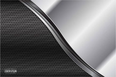  Koyu uzay vektörü çizimi ile gri rengin zarif metalik arkaplanı.