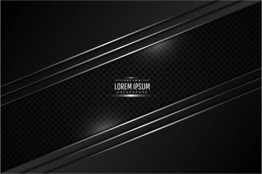  Siyah metalin soyut arka planı ve karanlık uzay teknolojisi konsept vektör çizimi.