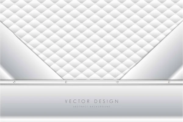 Luxe Fond Gris Métallique Avec Rembourrage Blanc Espace — Image vectorielle