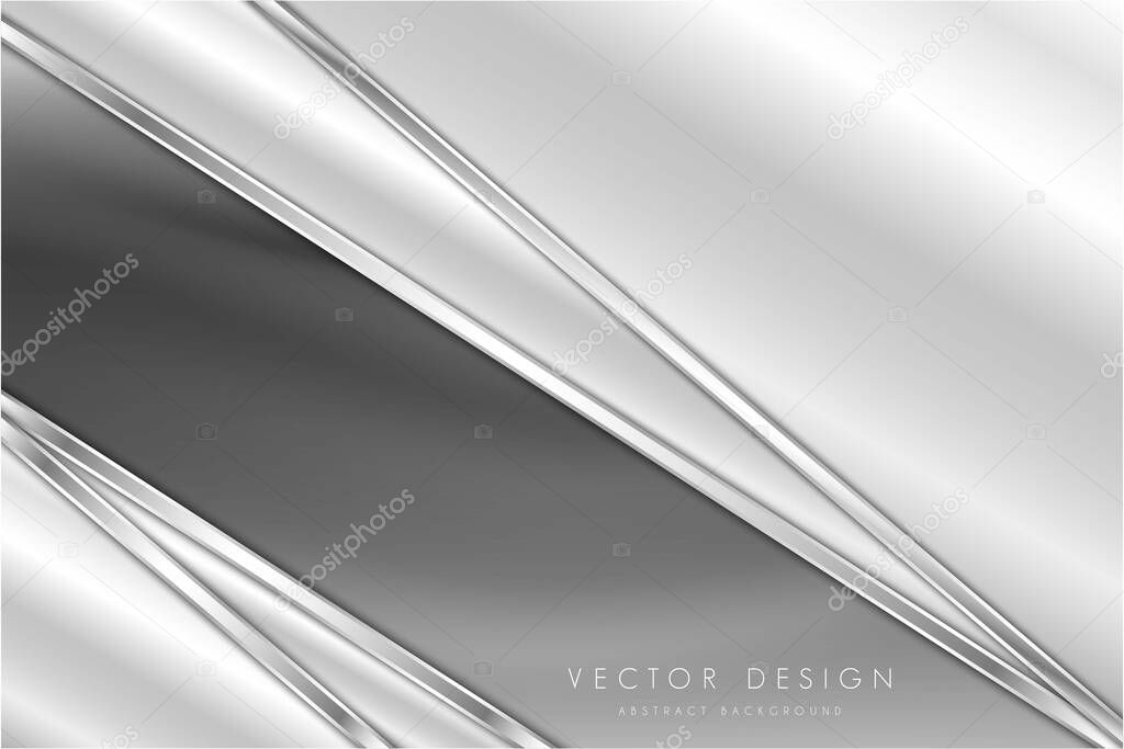  Abstract background luxury of gray and silver metallic dark space modern design.