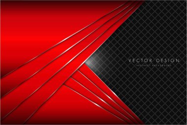  Koyu uzay teknolojisi arka planına sahip kırmızı ve gümüşten metalik