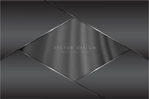 概要灰色と銀の金属ダークスペースの贅沢現代的なデザインの背景 — ストックベクタ