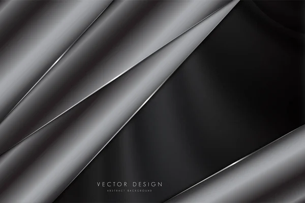 Abstract Background Luxury Gray Silver Metallic Dark Space Modern Design — Stock Vector