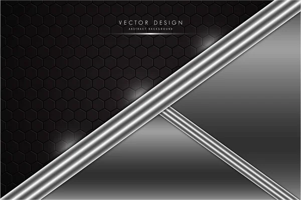 Abstrakter Hintergrund Metallic Von Grau Mit Polygon Technologie Konzept Vektor — Stockvektor
