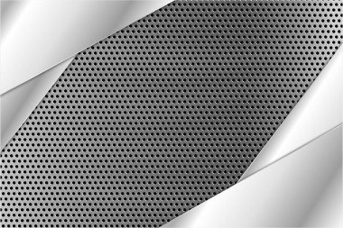  Metalik arka plan. Gary ve gümüş karbon fiber desenli. Metal teknoloji konsepti..