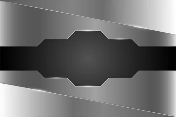 Metallischer Hintergrund Grau Und Silber Mit Dunklem Raum Metalltechnologie Konzept — Stockvektor