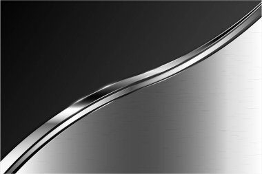  Metalik arka plan. Gri ve gümüş lüksüne sahip karanlık uzay. Zarif metal modern tasarım.