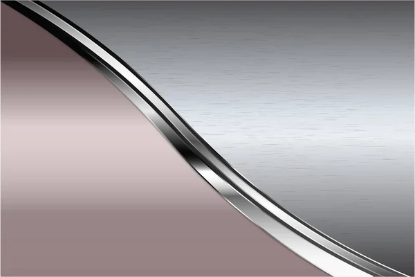 金属背景 艳丽的灰色和粉色与银色光泽 优雅的金属现代设计 — 图库矢量图片