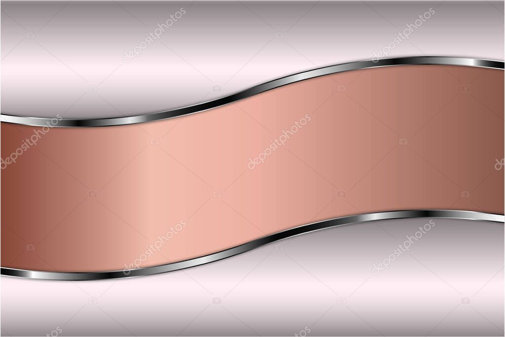  Metallic background. Luxury of pink with silver glossy. Elegant metal modern design.