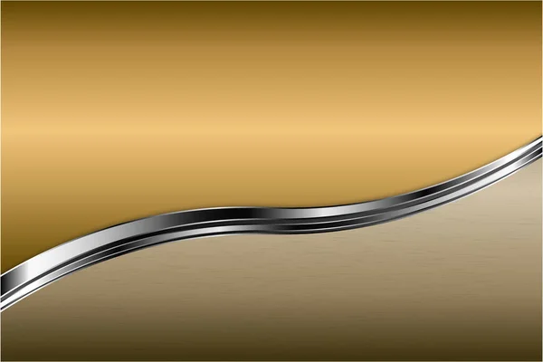 Sfondo Metallico Lusso Oro Con Argento Glossy Elegant Metallo Dorato — Vettoriale Stock