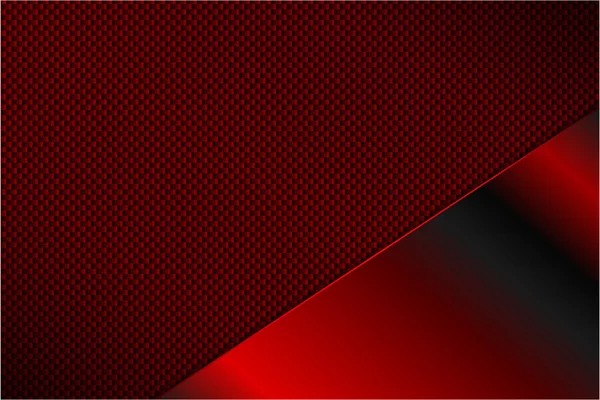 Arrière Plan Métallisé Rouge Avec Concept Technologie Métal Noir Fibre — Image vectorielle
