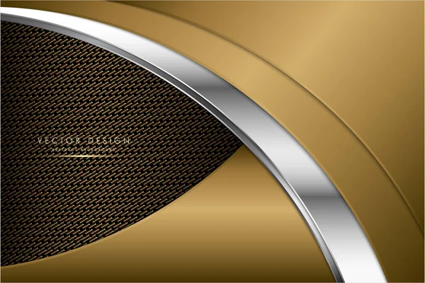 金属背景 碳纤维结构的金银珠宝 拱形金金属现代设计 — 图库矢量图片