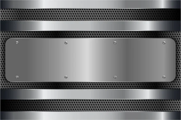  Metalik arka plan. Delinmiş doku teknolojisi kavramında vidaları olan metal plaka..