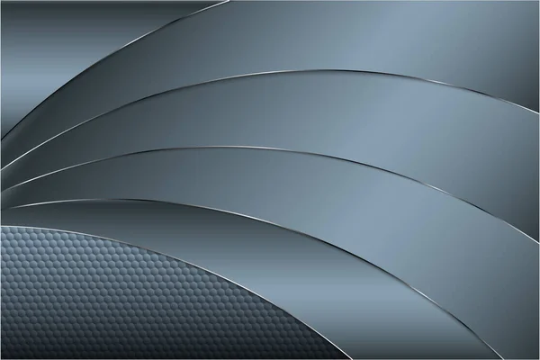 Tło Metaliczne Niebieski Srebrny Włókna Węglowego Tekstury Koncepcja Technologii Metalowej — Wektor stockowy
