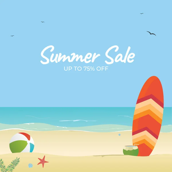 Баннер Summer Sale Design Подходит Печати Социальных Сетей — стоковый вектор