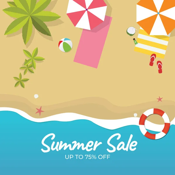 Баннер Summer Sale Design Подходит Печати Социальных Сетей — стоковый вектор