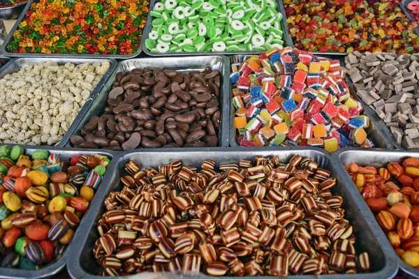 Varios Dulces Mercado Para Ofrecer Los Clientes — Foto de Stock