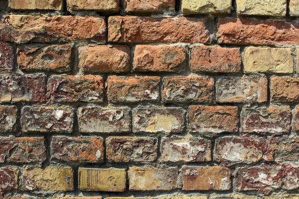 Die Wand Des Hauses Das Aus Ziegelsteinen Gebaut Wurde — Stockfoto