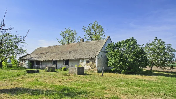 Velha Fazenda Abandonada Ornamentada Vojvodina — Fotografia de Stock