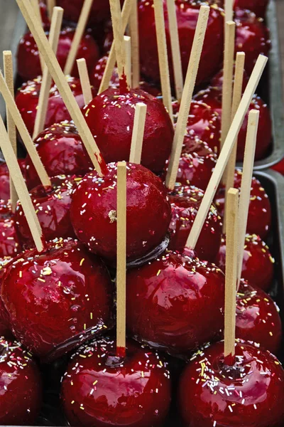 Manzanas Rojas Dulces Glaseadas Azúcar — Foto de Stock