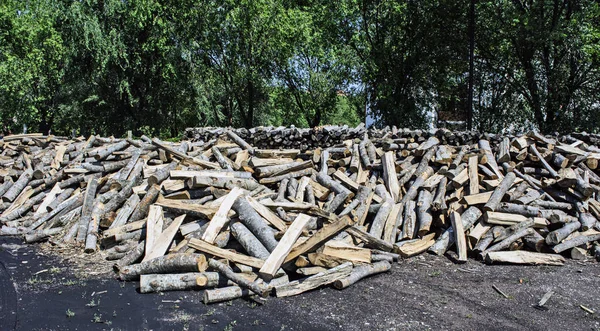 Dřevo Skladu Řezat Klády Připraven Prodeji — Stock fotografie