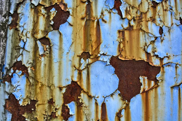 Old Damaged Cracked Paint Tin Surfaces — Stock Photo, Image