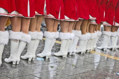  Street promotion of the majorettes of the festival spring. clipart