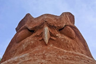 Kuş baykuş kafa heykel