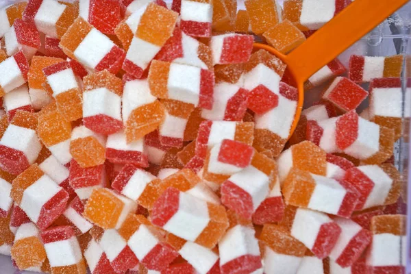 Jelly sweets in three colors — Stock Photo, Image