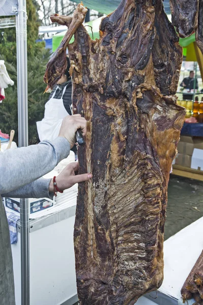 Carne de carneiro seca e fumada — Fotografia de Stock