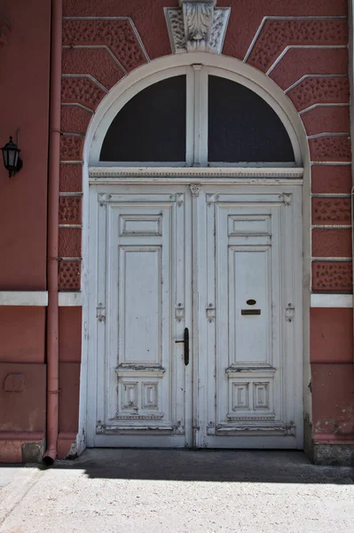 Hermosa Puerta Madera Grande Vieja Antigua Calle Ciudad Preservada — Foto de Stock