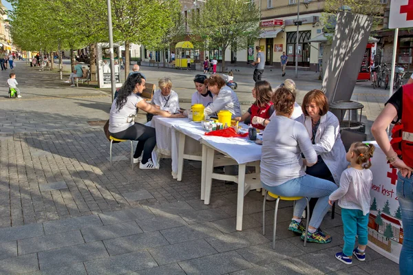 Zrenjanin Sırbistan Nisan 2020 Sokaklarda Tıbbi Kontrolün Önleyici Eylemleri Düzenlendi — Stok fotoğraf