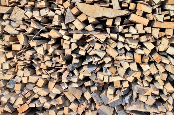 Firewood Stored Household Use Winter Arrives — Stock Photo, Image