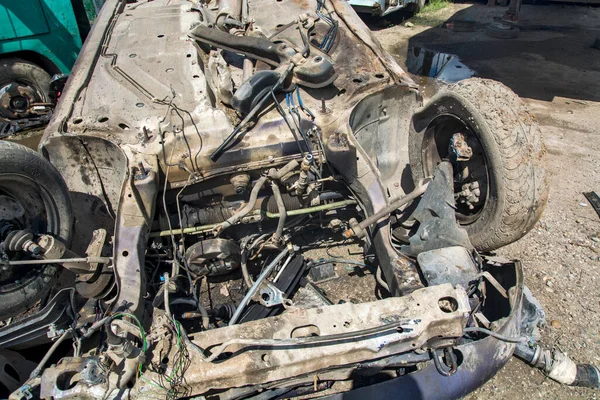 Zabalj Serbia October 2018 Cutting Recycling Old Cars Which Taken — Stock Photo, Image