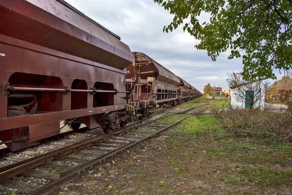 Zrenjanin Serbien November 2015 Einfahrt Eines Güterzuges Den Bahnhof Der — Stockfoto