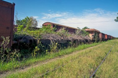 Süresi dolmuş eski yük vagonları bakım ya da kesim için bekliyorlar..