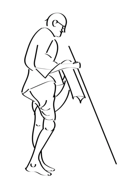 Линейная Иллюстрация Махатмы Ганди — стоковый вектор