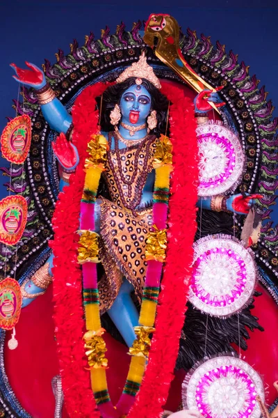 Bild Den Hinduiska Gudinnan Maa Kali Lerskulptur — Stockfoto
