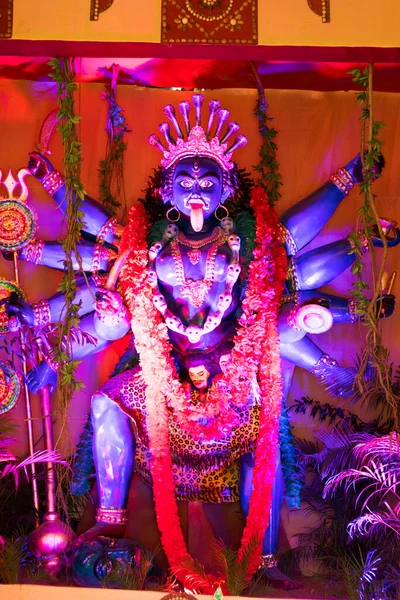 Bild Der Hinduistischen Göttin Maa Kali Tonskulptur — Stockfoto
