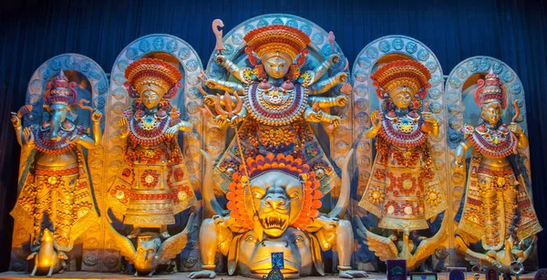 Поклонение Индуистской Богине Дурге — стоковое фото